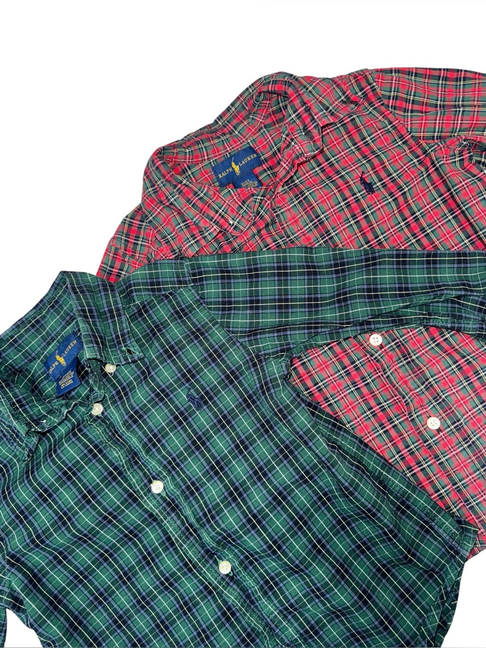 Ralph Lauren Toddler 2T Plaid Button Front Shirts‎ Lot of 2 100% Cotton Polo